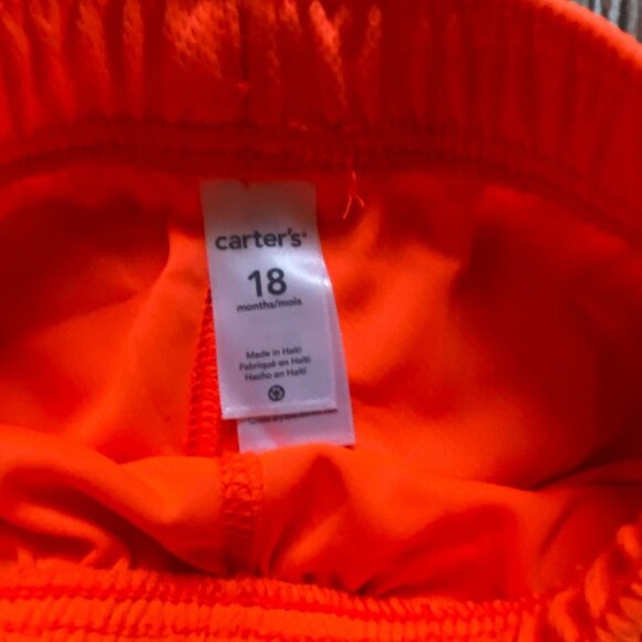 Carters Boys Athletic, Elastic Waist Shorts-Orange-Size 18 Months-NWT - Picture 3 of 4